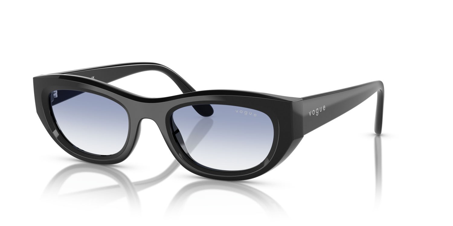Sunglasses Vogue VO 5616S (W44/19) color nero shape cat eye lenses trasparente sfumato azzurro