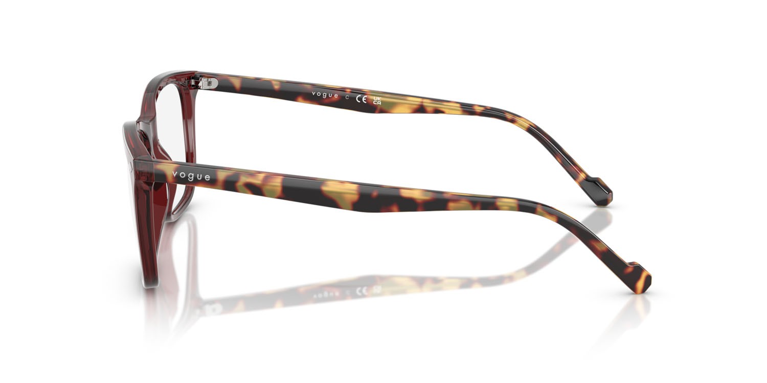 Eyeglasses Vogue VO 5617 (2924) color bordeaux trasparente shape square lenses lente demo