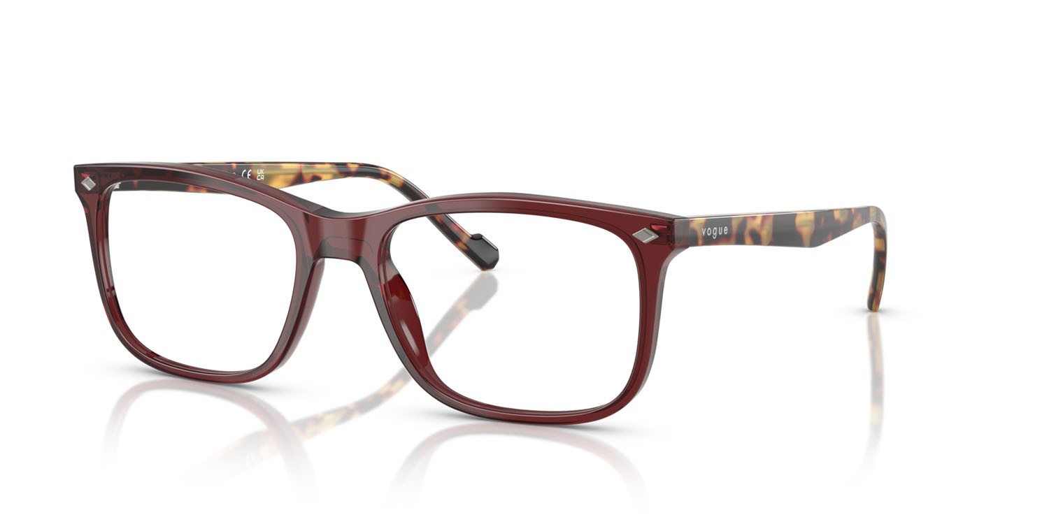 Eyeglasses Vogue VO 5617 (2924) color bordeaux trasparente shape square lenses lente demo