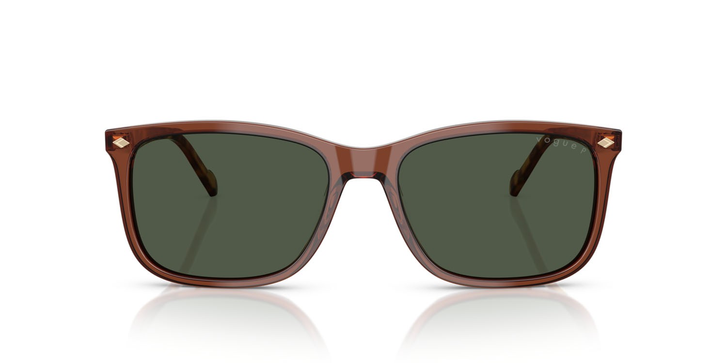 Occhiali da sole Vogue VO 5618S (32029A) colore marrone trasparente forma quadrato lenti polar verde scuro