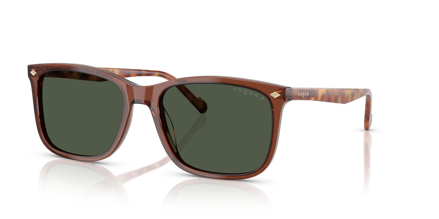 Occhiali da sole Vogue VO 5618S (32029A) colore marrone trasparente forma quadrato lenti polar verde scuro