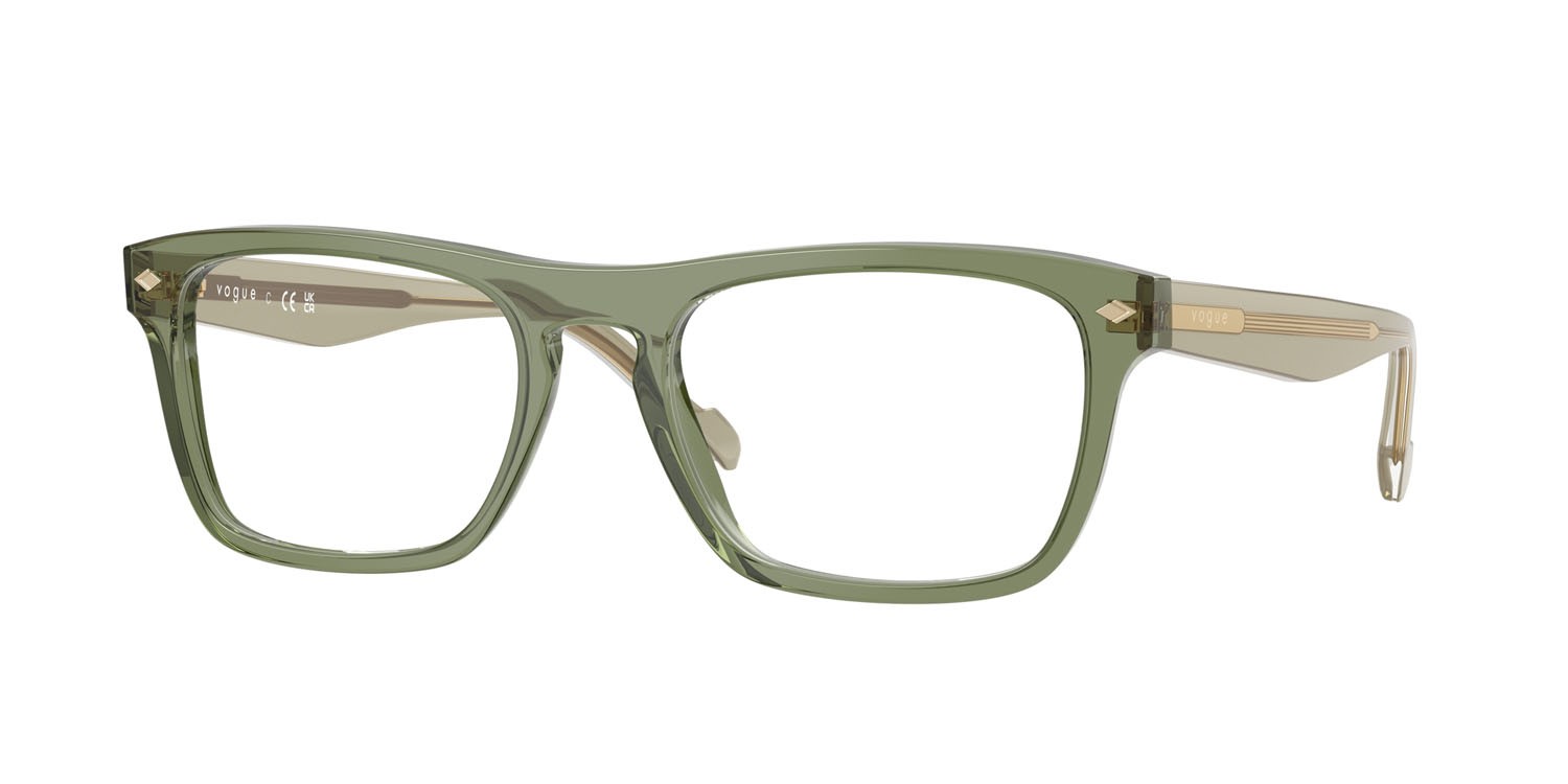 Occhiali da vista Vogue VO 5619 (3187) colore verde trasparente forma quadrato lenti lente demo