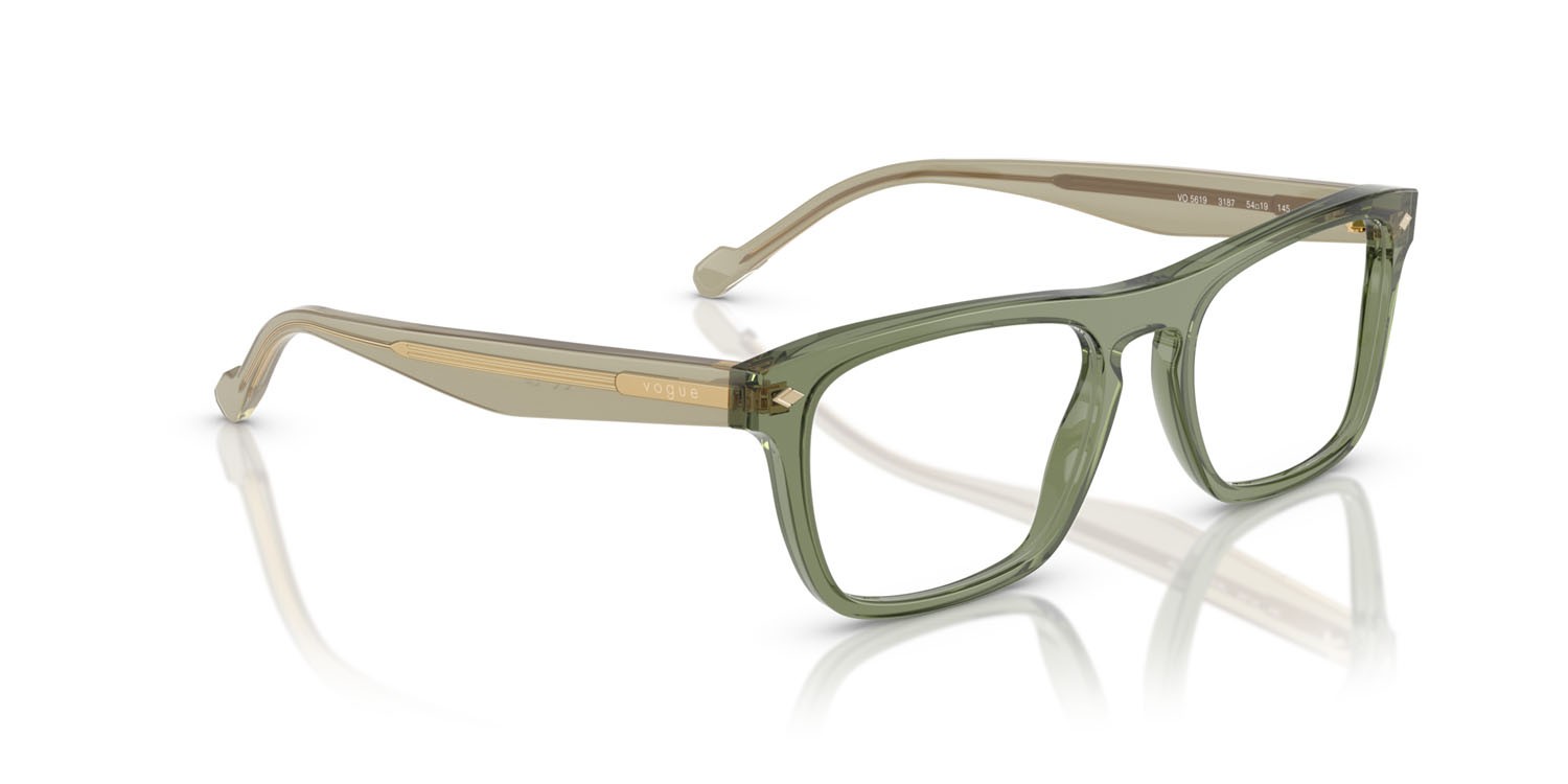Occhiali da vista Vogue VO 5619 (3187) colore verde trasparente forma quadrato lenti lente demo