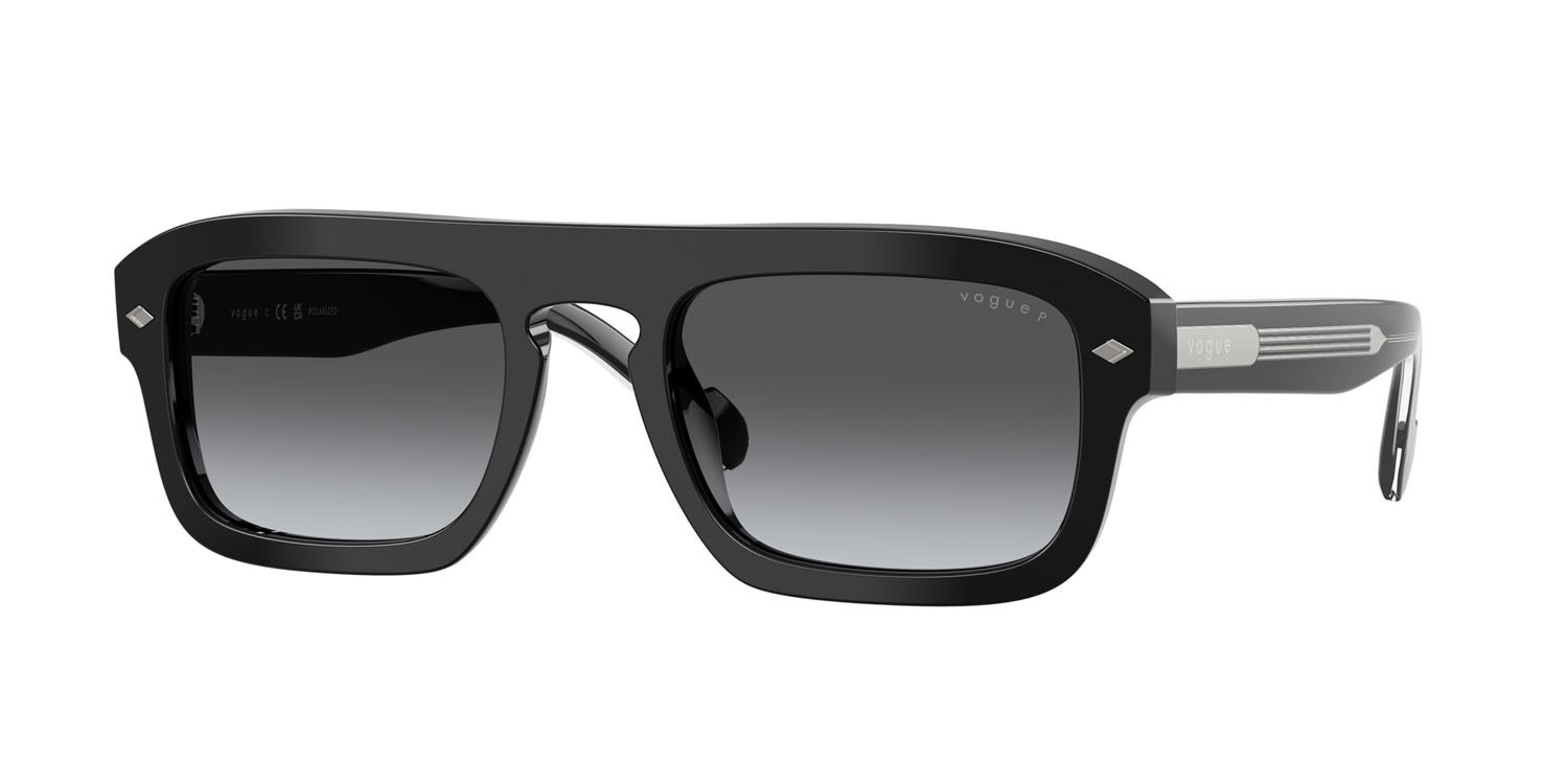 Occhiali da sole Vogue VO 5620S (W44/T3) colore nero forma irregolare lenti polarizzata grigio sfumato