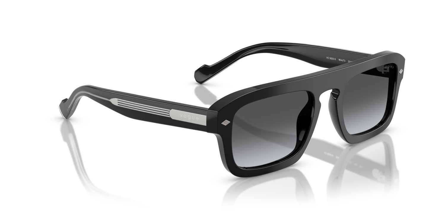 Occhiali da sole Vogue VO 5620S (W44/T3) colore nero forma irregolare lenti polarizzata grigio sfumato
