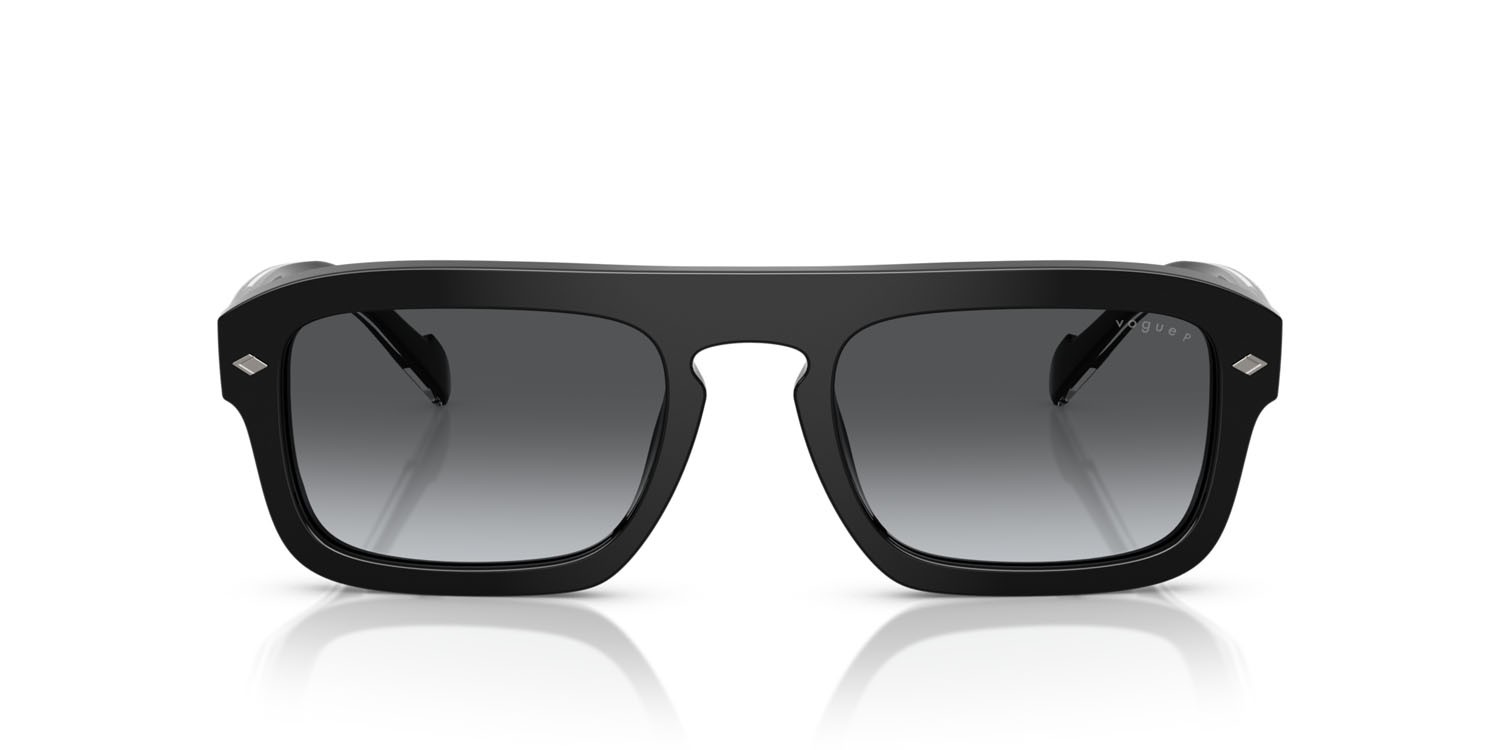 Occhiali da sole Vogue VO 5620S (W44/T3) colore nero forma irregolare lenti polarizzata grigio sfumato