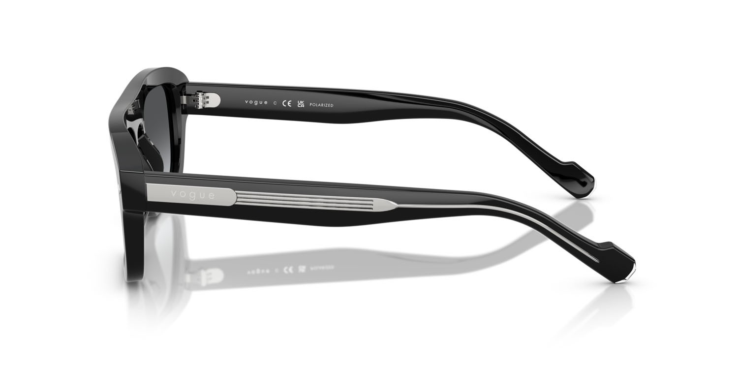 Occhiali da sole Vogue VO 5620S (W44/T3) colore nero forma irregolare lenti polarizzata grigio sfumato