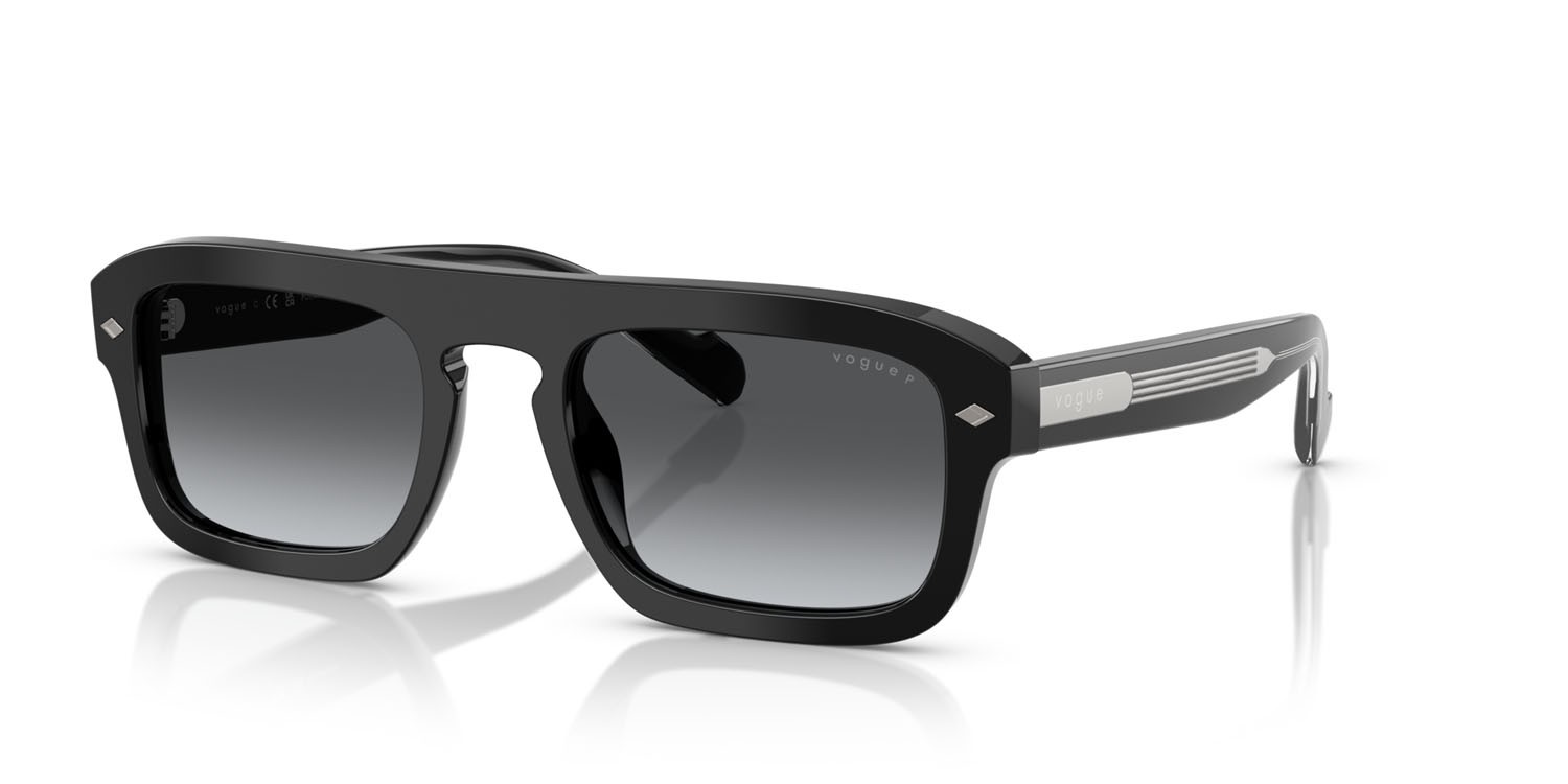 Occhiali da sole Vogue VO 5620S (W44/T3) colore nero forma irregolare lenti polarizzata grigio sfumato