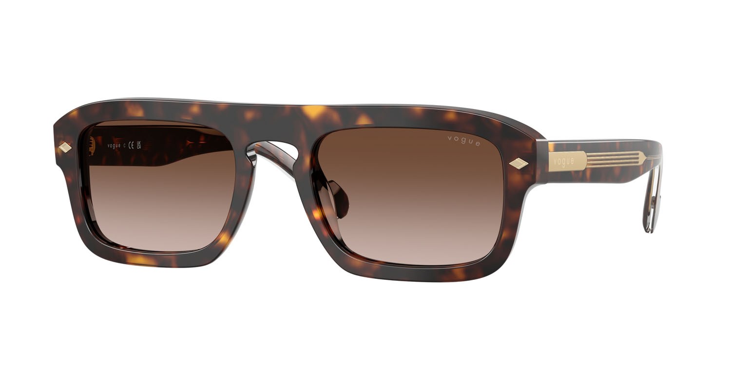 Occhiali da sole Vogue VO 5620S (W65613) colore havana scuro forma irregolare lenti marrone sfumato