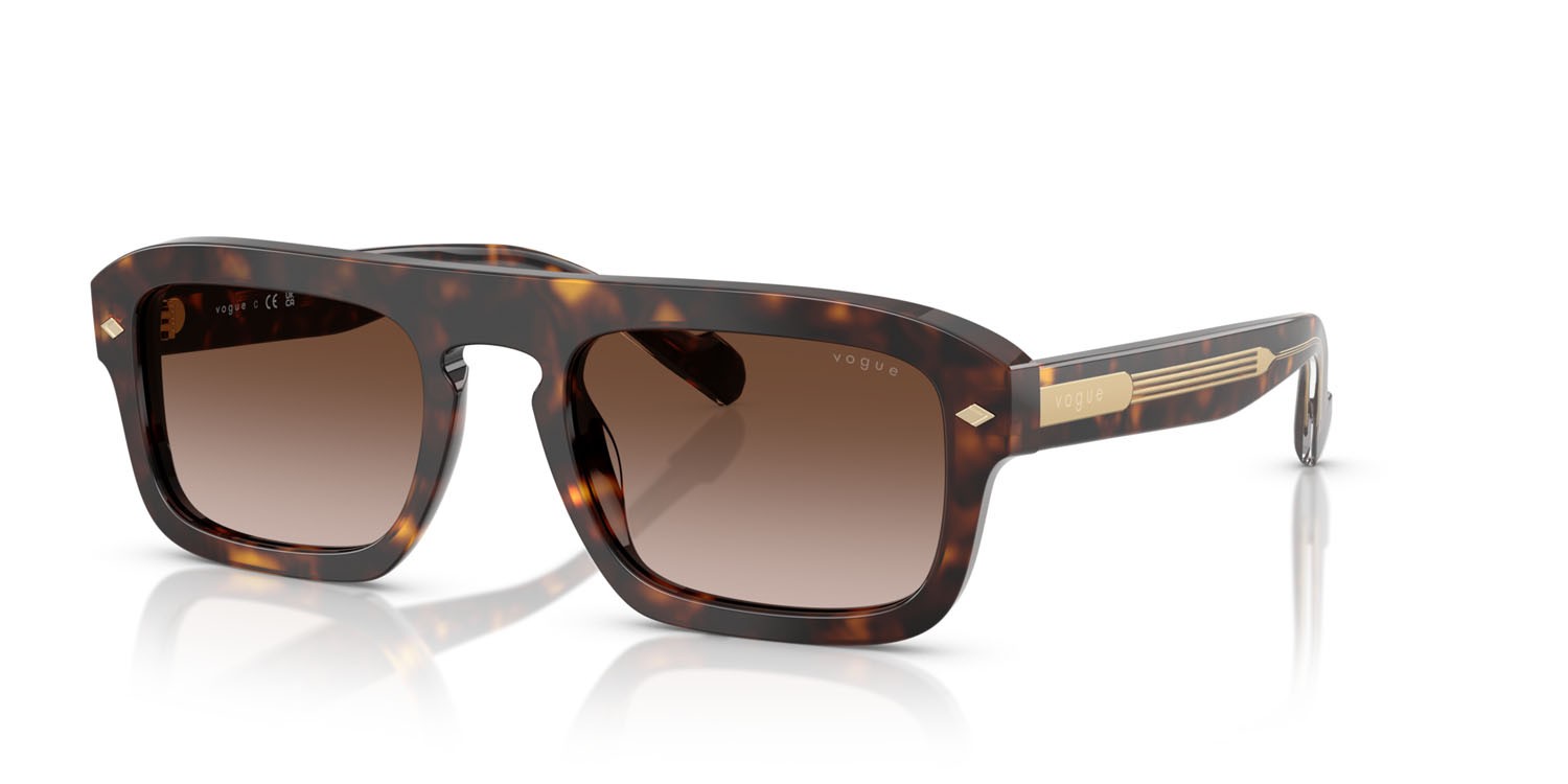 Occhiali da sole Vogue VO 5620S (W65613) colore havana scuro forma irregolare lenti marrone sfumato