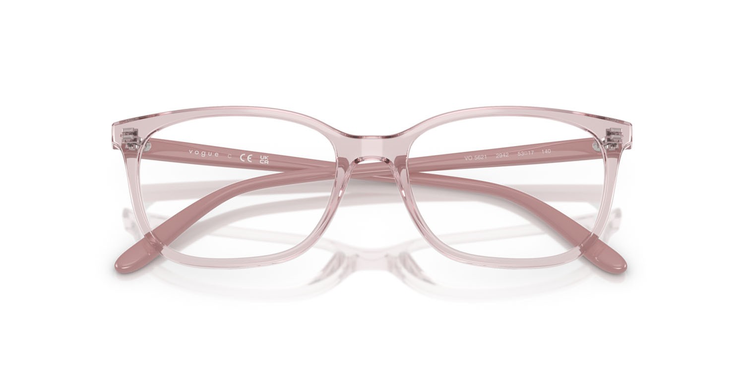 Eyeglasses Vogue VO 5621 (2942) color rosa trasparente shape square lenses lente demo