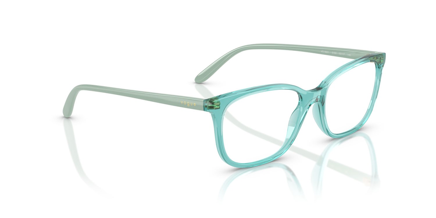 Eyeglasses Vogue VO 5621 (3192) color turchese trasparente shape square lenses lente demo
