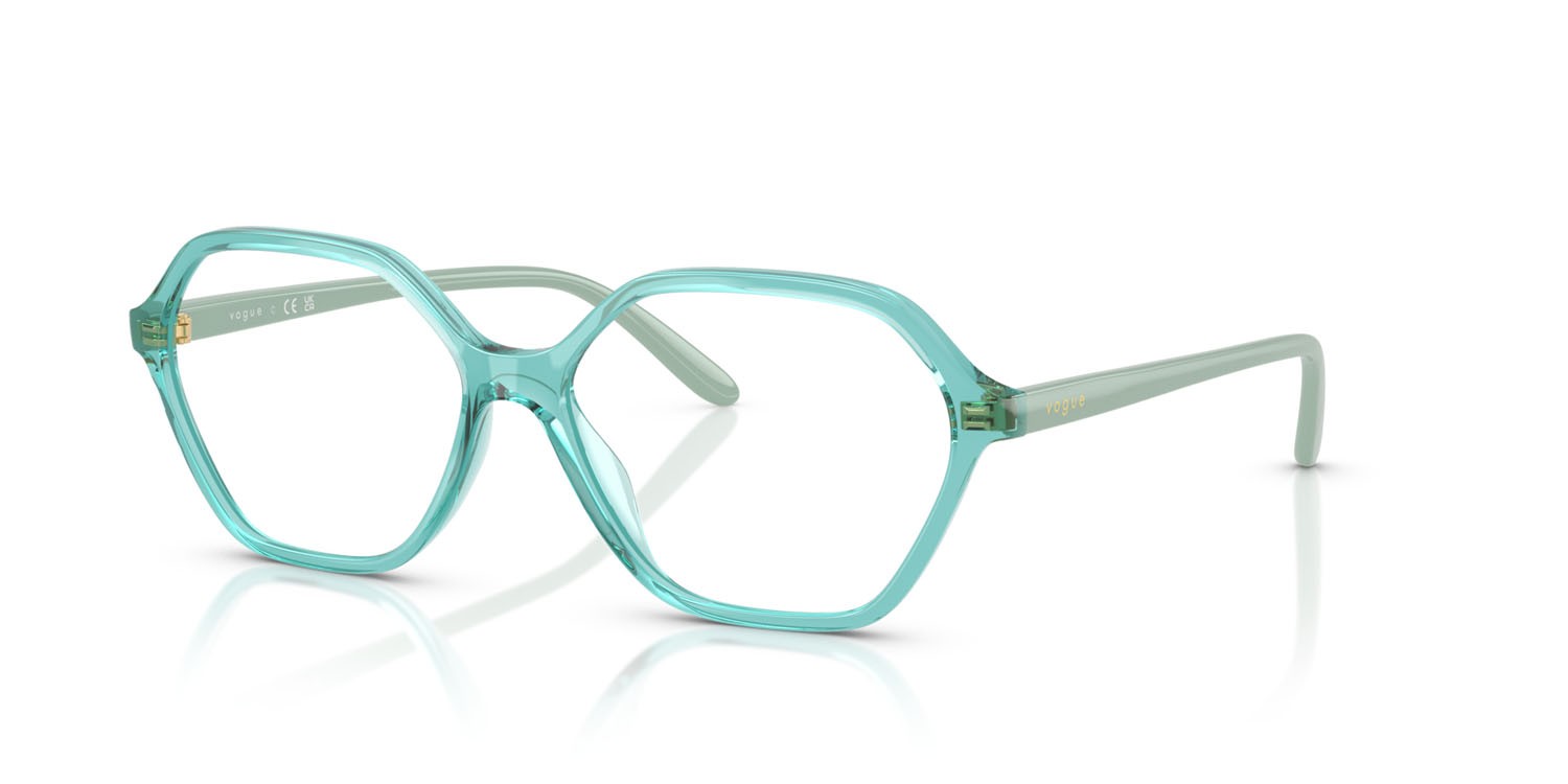 Occhiali da vista Vogue VO 5622 (3192) colore turchese trasparente forma irregolare lenti lente demo