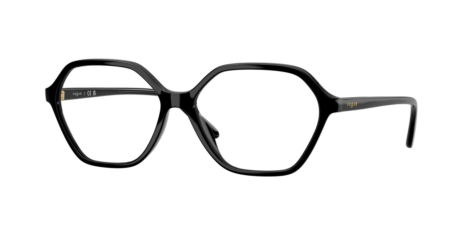 Occhiali da vista Vogue VO 5622 (W44) colore nero forma irregolare lenti lente demo