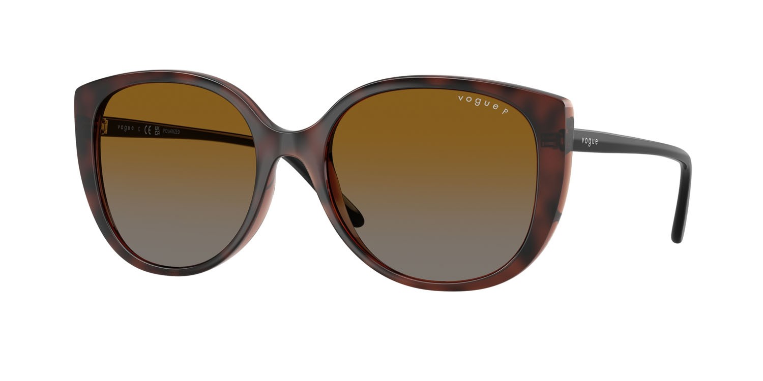 Sunglasses Vogue VO 5623S (2386T5) color top havana scuro/marrone chiaro shape butterfly lenses polarizzata grigio sfumato marrone