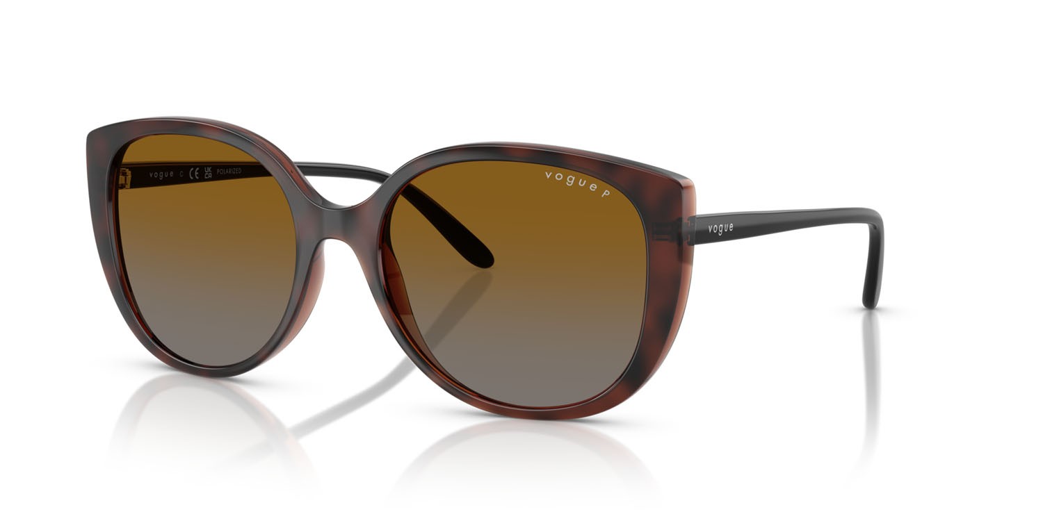 Sunglasses Vogue VO 5623S (2386T5) color top havana scuro/marrone chiaro shape butterfly lenses polarizzata grigio sfumato marrone