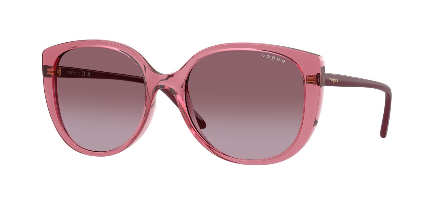 Occhiali da sole Vogue VO 5623S (30658H) colore viola trasparente forma farfalla lenti violetto sfumato