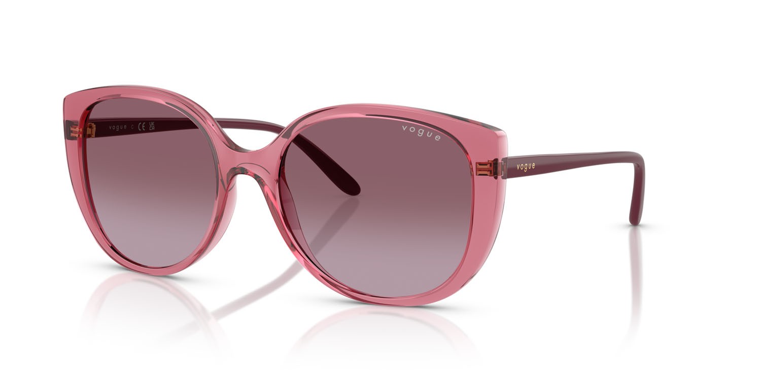Occhiali da sole Vogue VO 5623S (30658H) colore viola trasparente forma farfalla lenti violetto sfumato