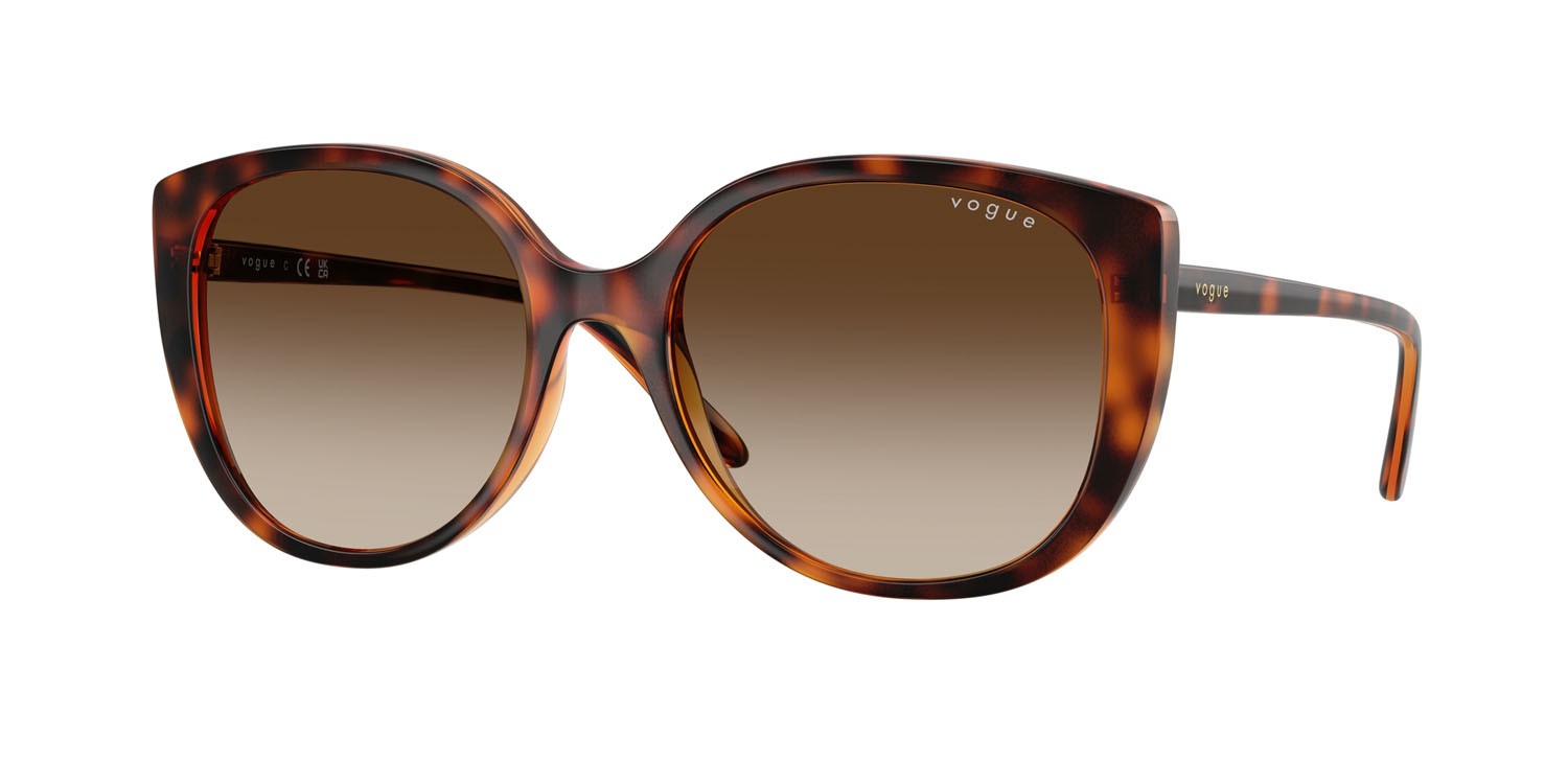 Sunglasses Vogue VO 5623S (W65613) color havana scuro shape butterfly lenses marrone sfumato
