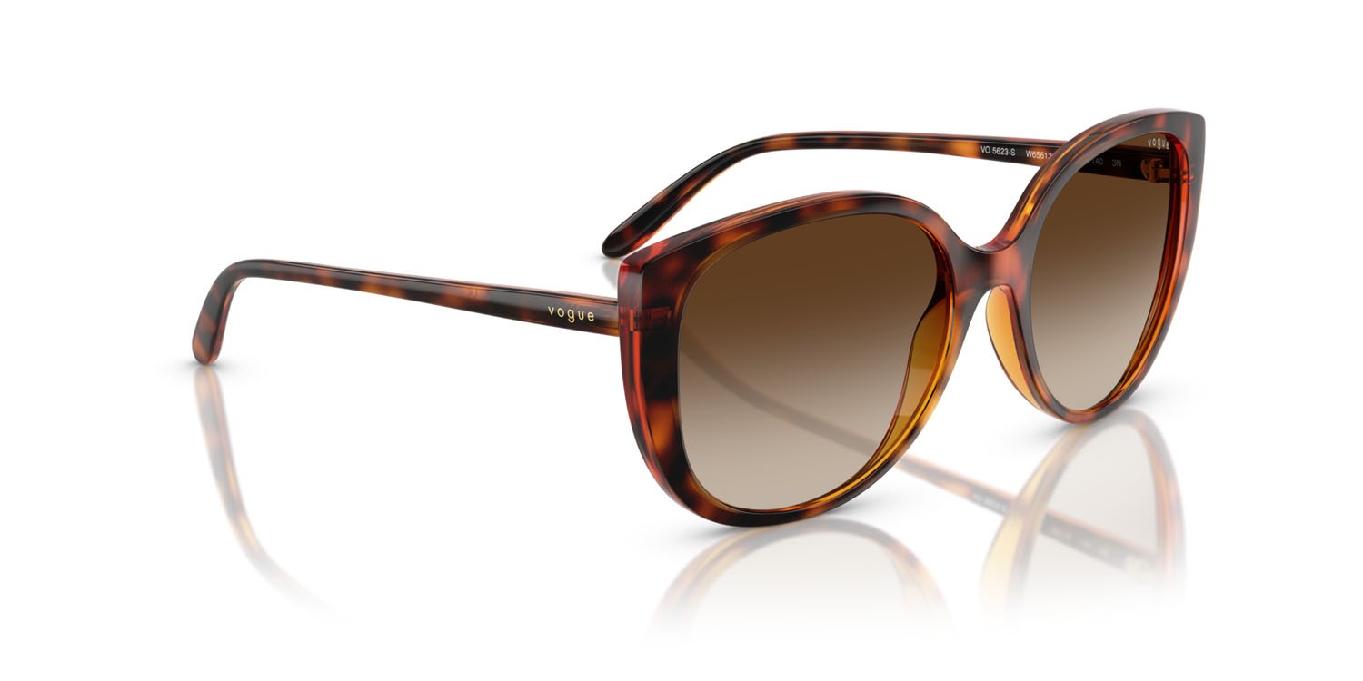 Sunglasses Vogue VO 5623S (W65613) color havana scuro shape butterfly lenses marrone sfumato
