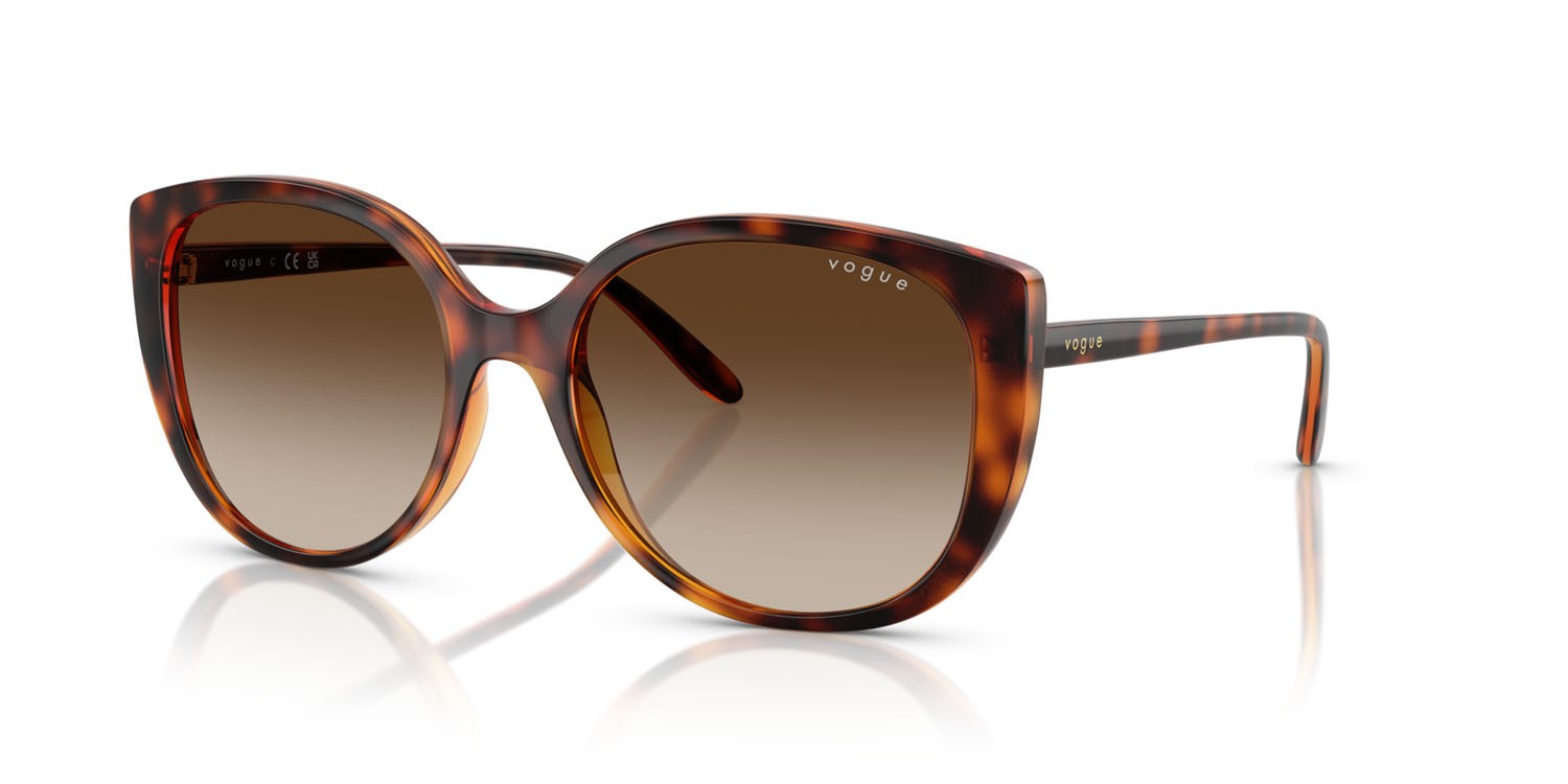 Sunglasses Vogue VO 5623S (W65613) color havana scuro shape butterfly lenses marrone sfumato