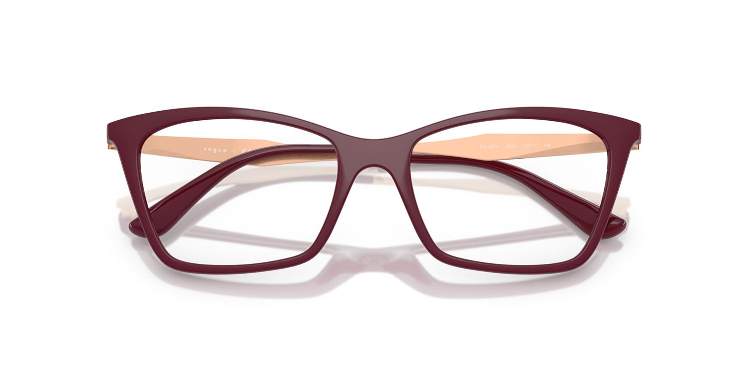 Eyeglasses Vogue VO 5624 (2875) color ciliegia full shape butterfly lenses lente demo