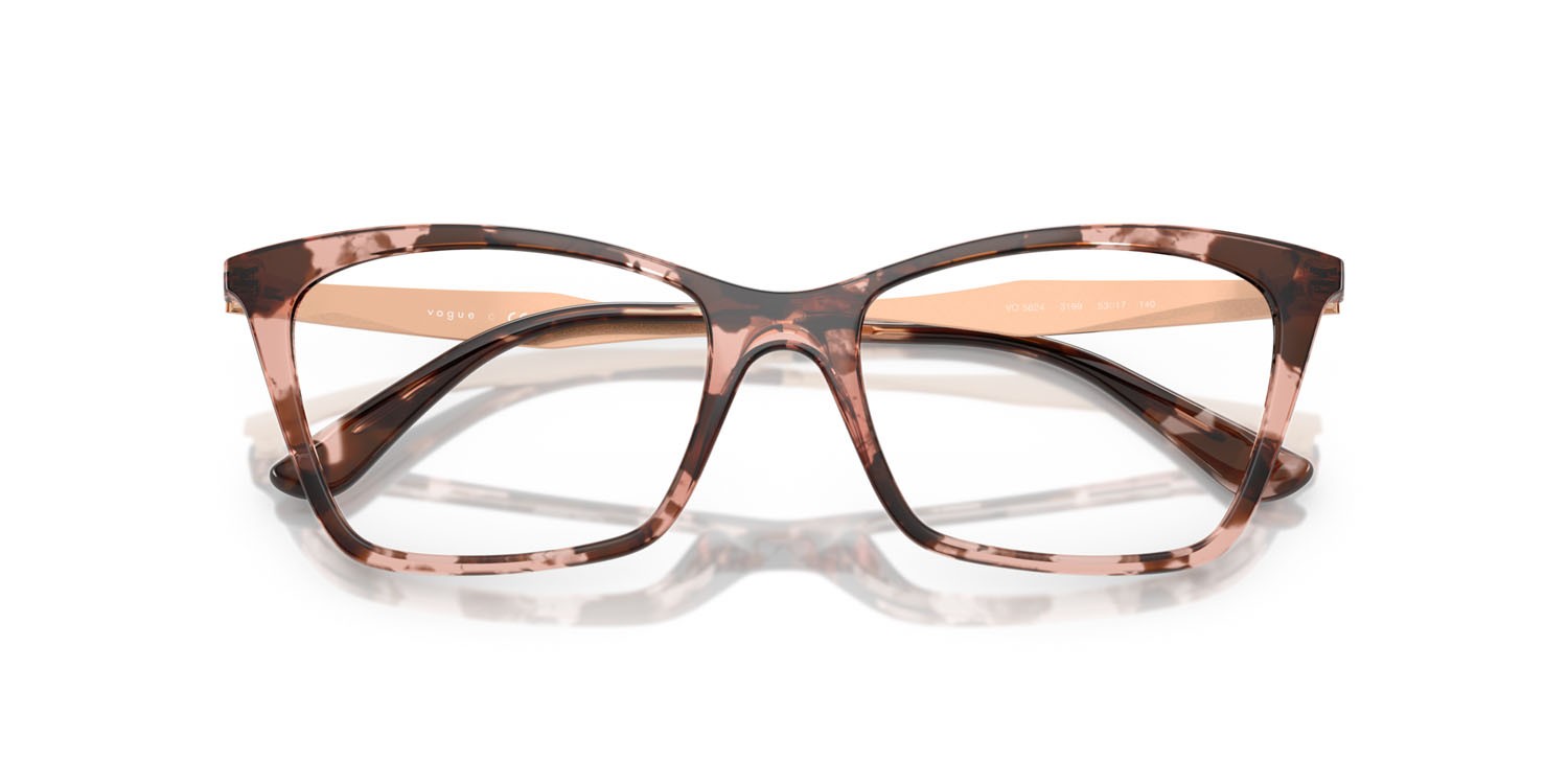 Eyeglasses Vogue VO 5624 (3199) color havana rosa shape butterfly lenses lente demo