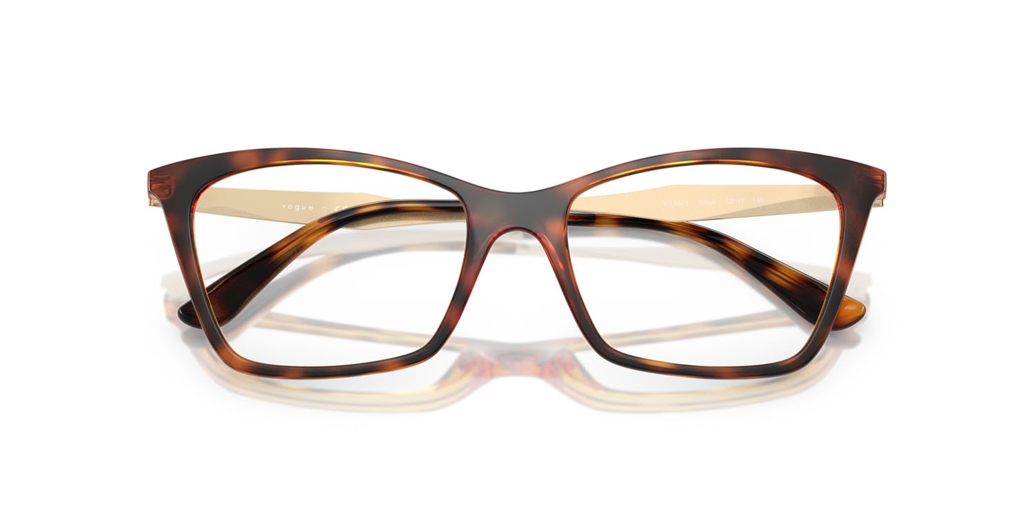 Eyeglasses Vogue VO 5624 (W656) color havana scuro shape butterfly lenses lente demo