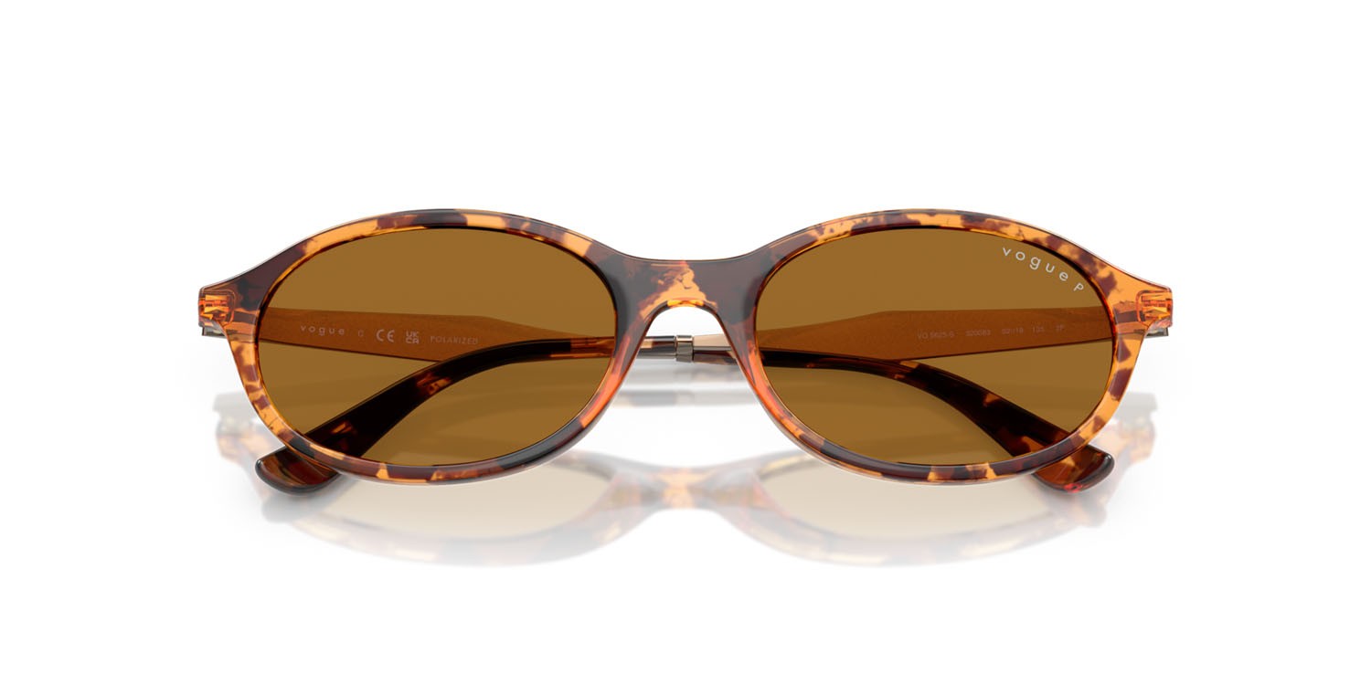 Sunglasses Vogue VO 5625S (320083) color havana giallo shape oval lenses polarizzata bronzo
