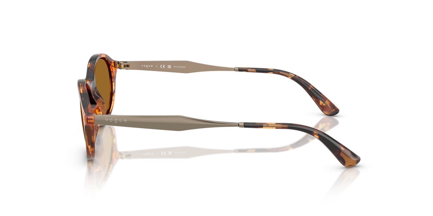 Sunglasses Vogue VO 5625S (320083) color havana giallo shape oval lenses polarizzata bronzo
