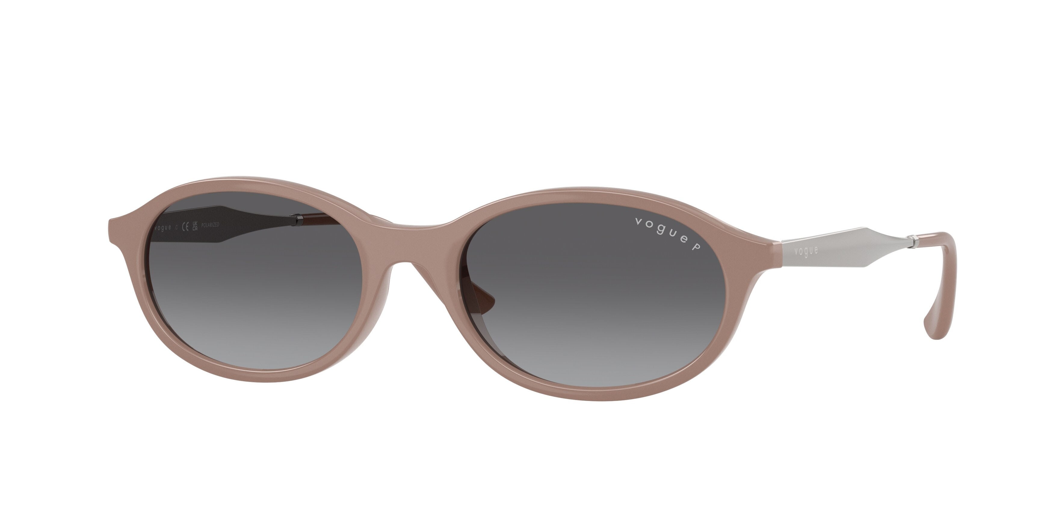 Occhiali da sole Vogue VO 5625S (3272T3) colore nero e oro forma ovale lenti polarizzata grigio sfumato
