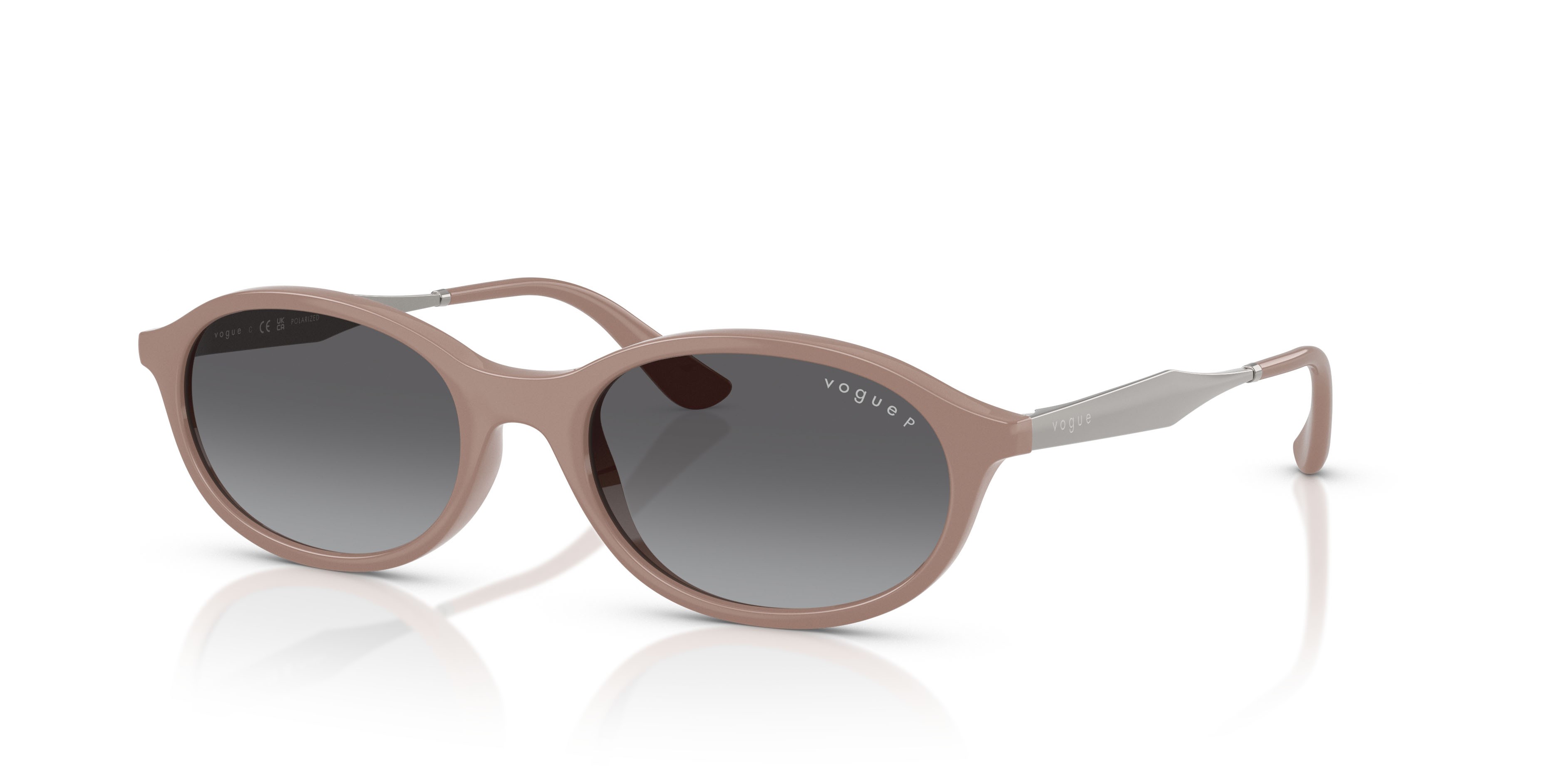 Occhiali da sole Vogue VO 5625S (3272T3) colore nero e oro forma ovale lenti polarizzata grigio sfumato