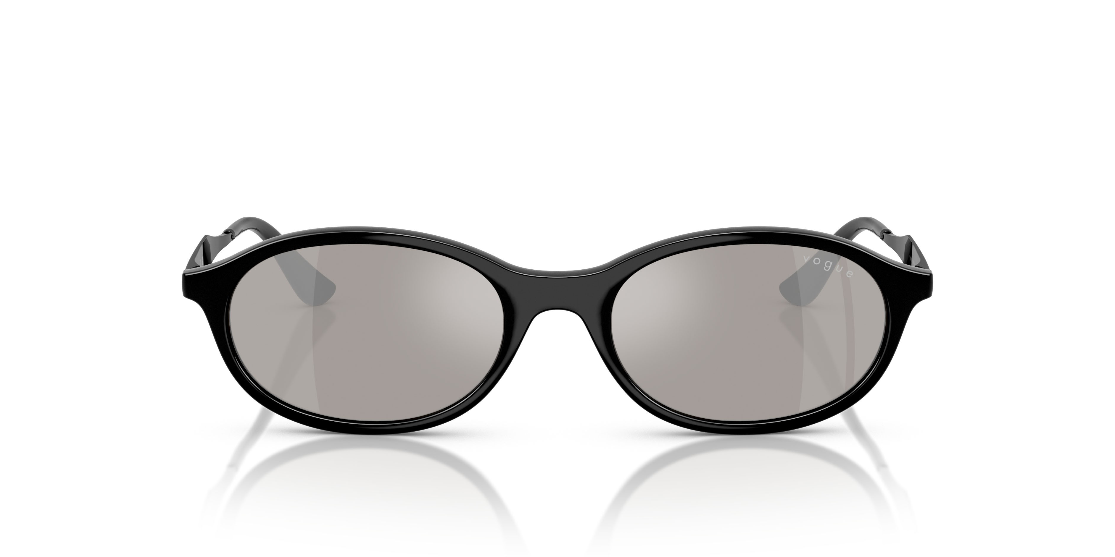 Occhiali da sole Vogue VO 5625S (W44/6G) colore nero forma ovale lenti grigio chiaro specchiato argento