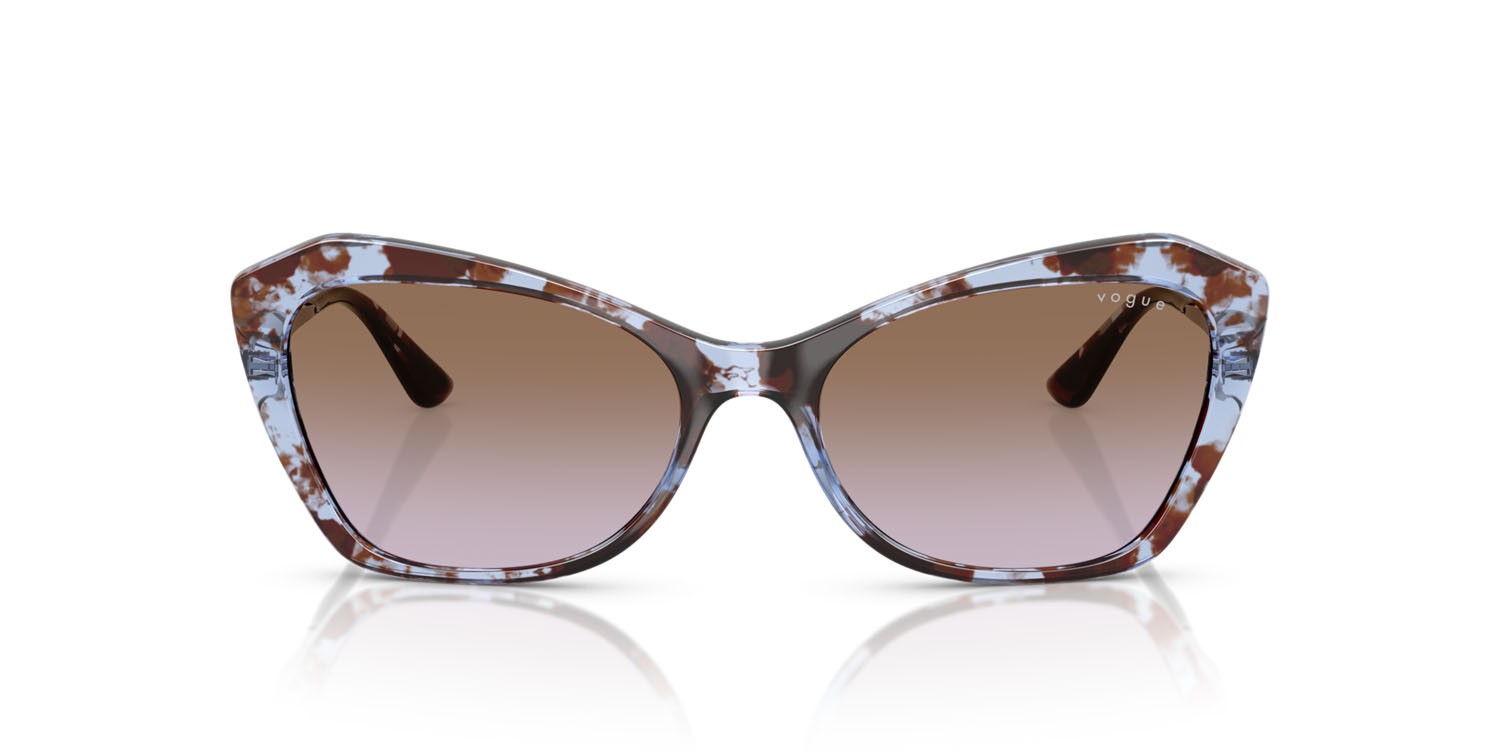 Occhiali da sole Vogue VO 5626S (320168) colore blu havana forma irregolare lenti violetto sfumato marrone