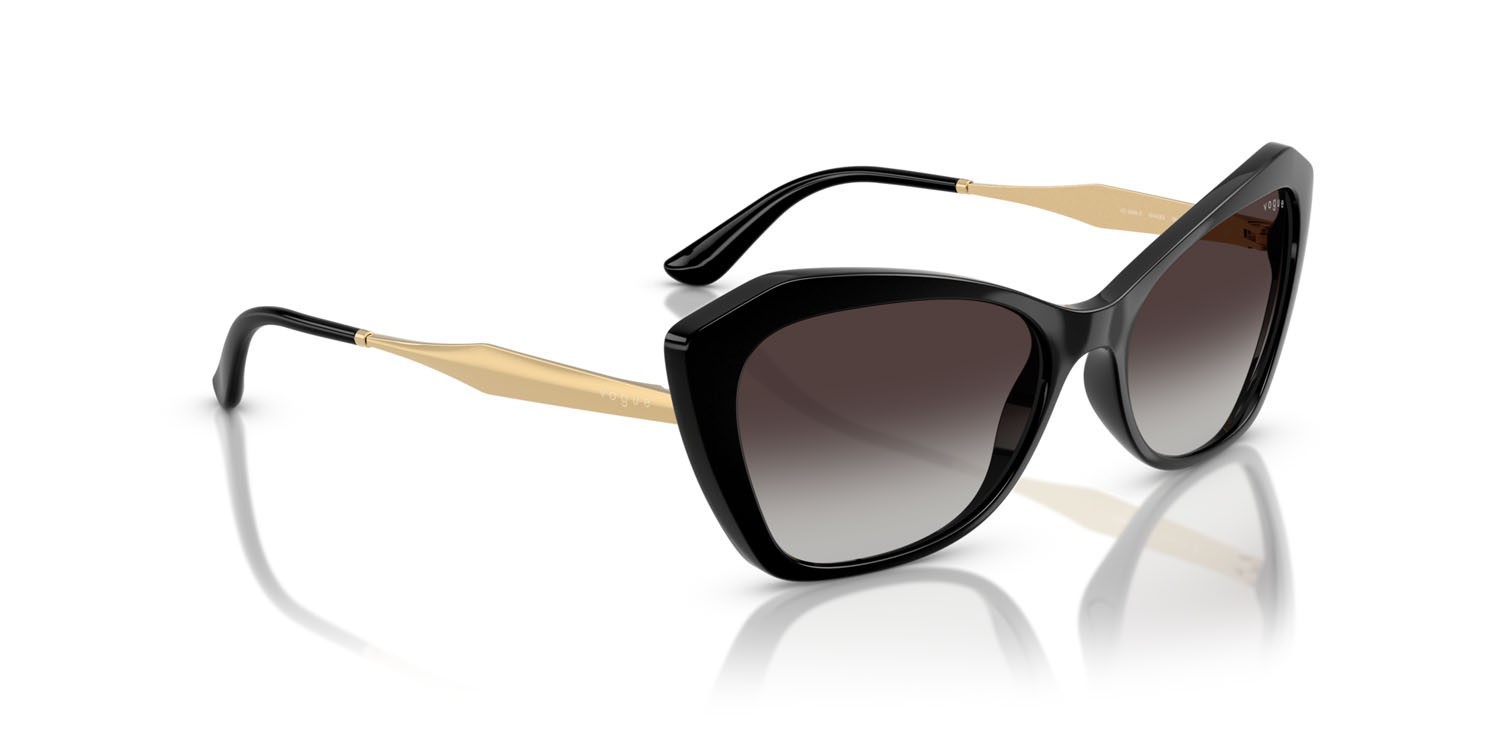 Sunglasses Vogue VO 5626S (W44/8G) color nero shape irregular lenses sfumato grigio
