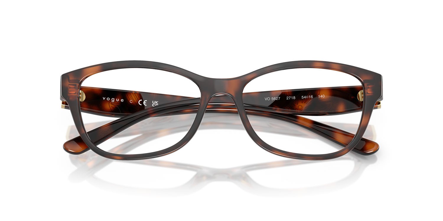 Eyeglasses Vogue VO 5627 (2718) color havana scuro totale shape butterfly lenses lente demo
