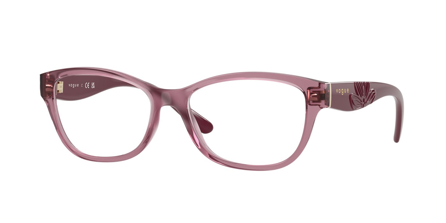 Eyeglasses Vogue VO 5627 (3024) color rosa scuro trasparente shape butterfly lenses lente demo