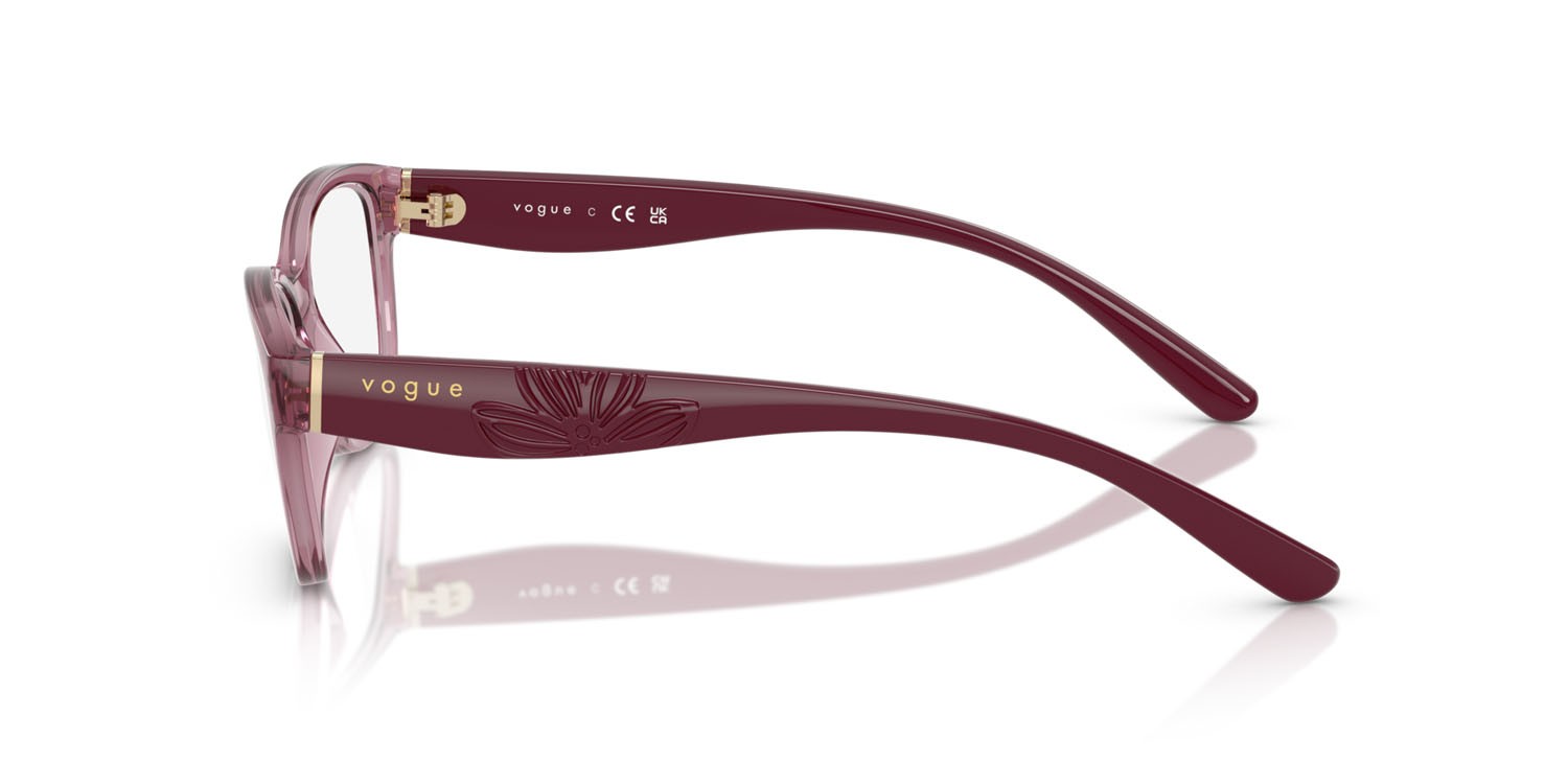 Eyeglasses Vogue VO 5627 (3024) color rosa scuro trasparente shape butterfly lenses lente demo