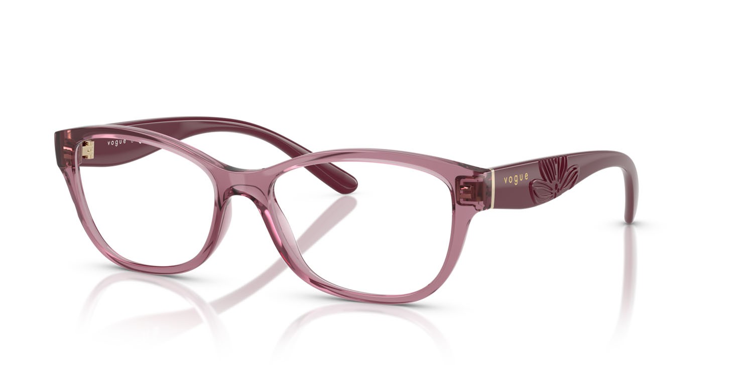 Eyeglasses Vogue VO 5627 (3024) color rosa scuro trasparente shape butterfly lenses lente demo