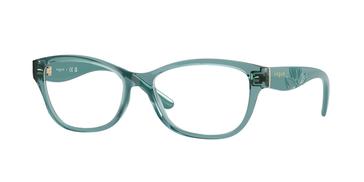 Eyeglasses Vogue VO 5627 (3196) color verde chiaro trasparente shape butterfly lenses lente demo