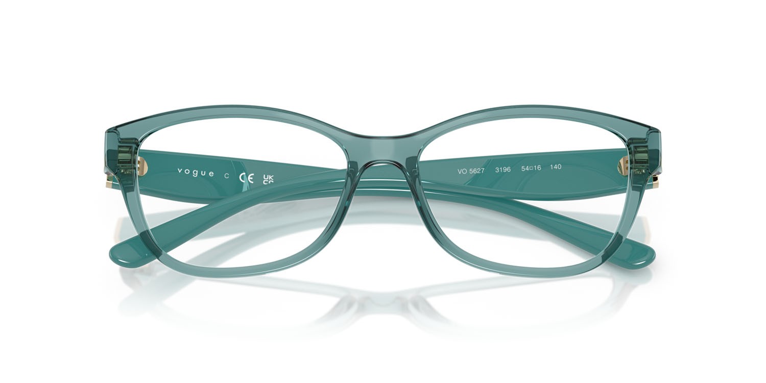 Eyeglasses Vogue VO 5627 (3196) color verde chiaro trasparente shape butterfly lenses lente demo
