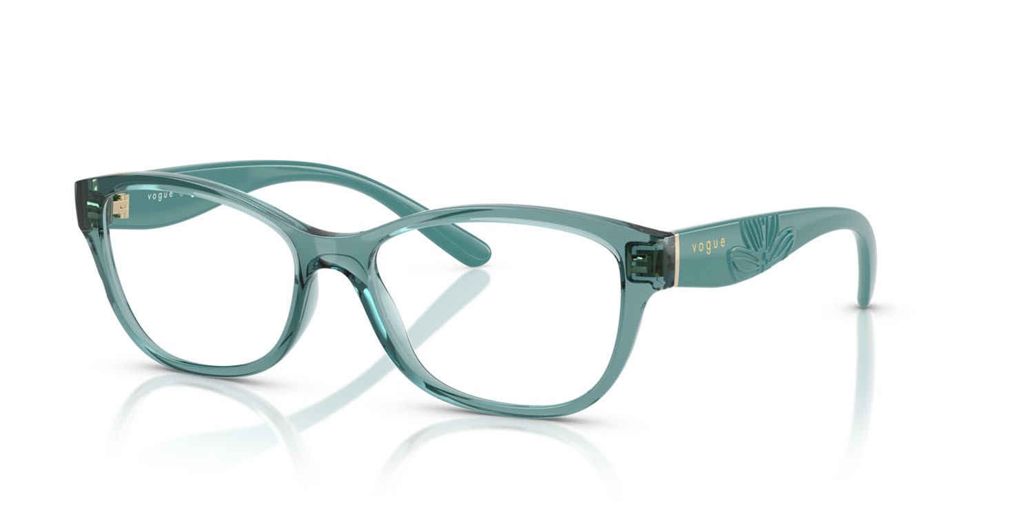 Eyeglasses Vogue VO 5627 (3196) color verde chiaro trasparente shape butterfly lenses lente demo