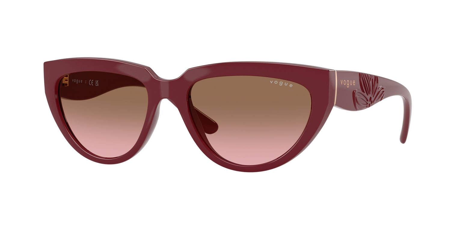 Sunglasses Vogue VO 5629S (304814) color bordeaux full shape irregular lenses rosa sfumato marrone