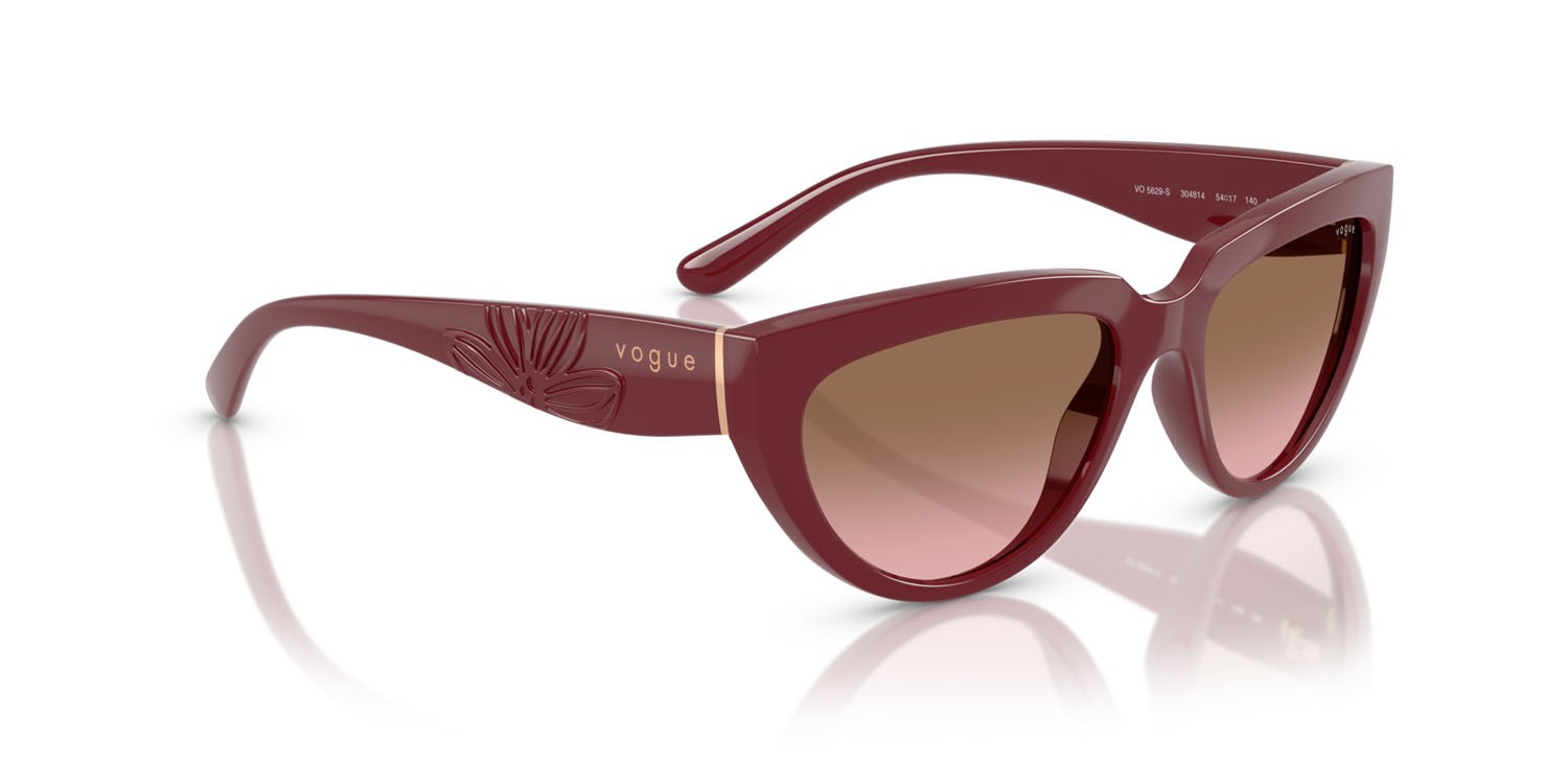 Sunglasses Vogue VO 5629S (304814) color bordeaux full shape irregular lenses rosa sfumato marrone