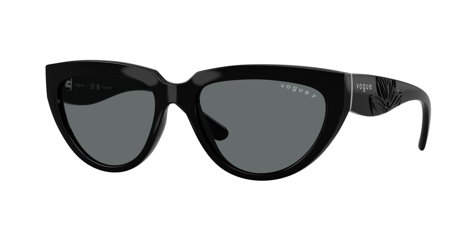 Sunglasses Vogue VO 5629S (W44/81) color nero shape irregular lenses polar grigio scuro