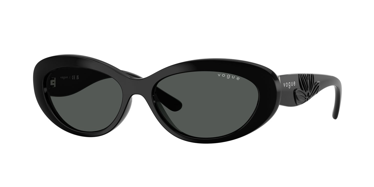 Sunglasses Vogue VO 5630S (W44/87) color nero shape oval lenses grigio scuro
