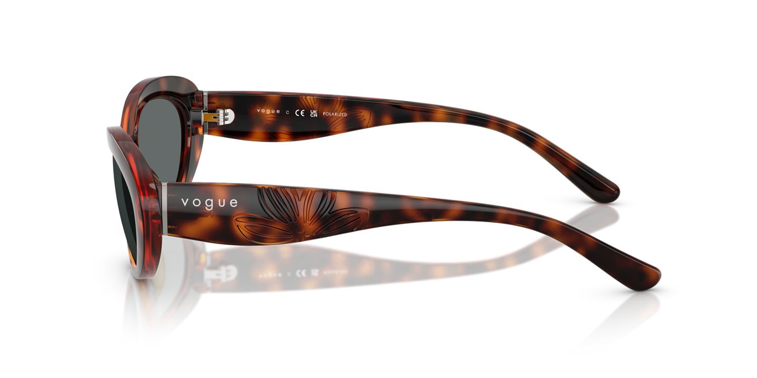 Occhiali da sole Vogue VO 5630S (W65681) colore havana scuro forma ovale lenti polar grigio scuro