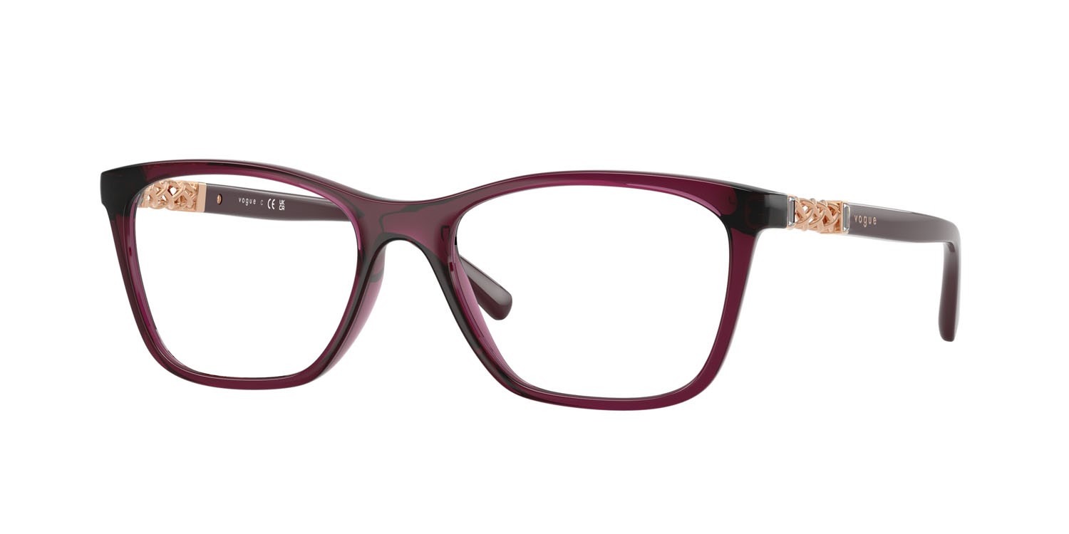 Eyeglasses Vogue VO 5632B (2989) color rosso ciliegia trasparente shape square lenses lente demo
