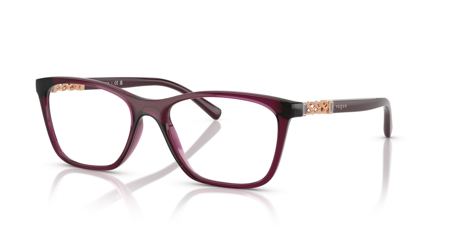 Eyeglasses Vogue VO 5632B (2989) color rosso ciliegia trasparente shape square lenses lente demo