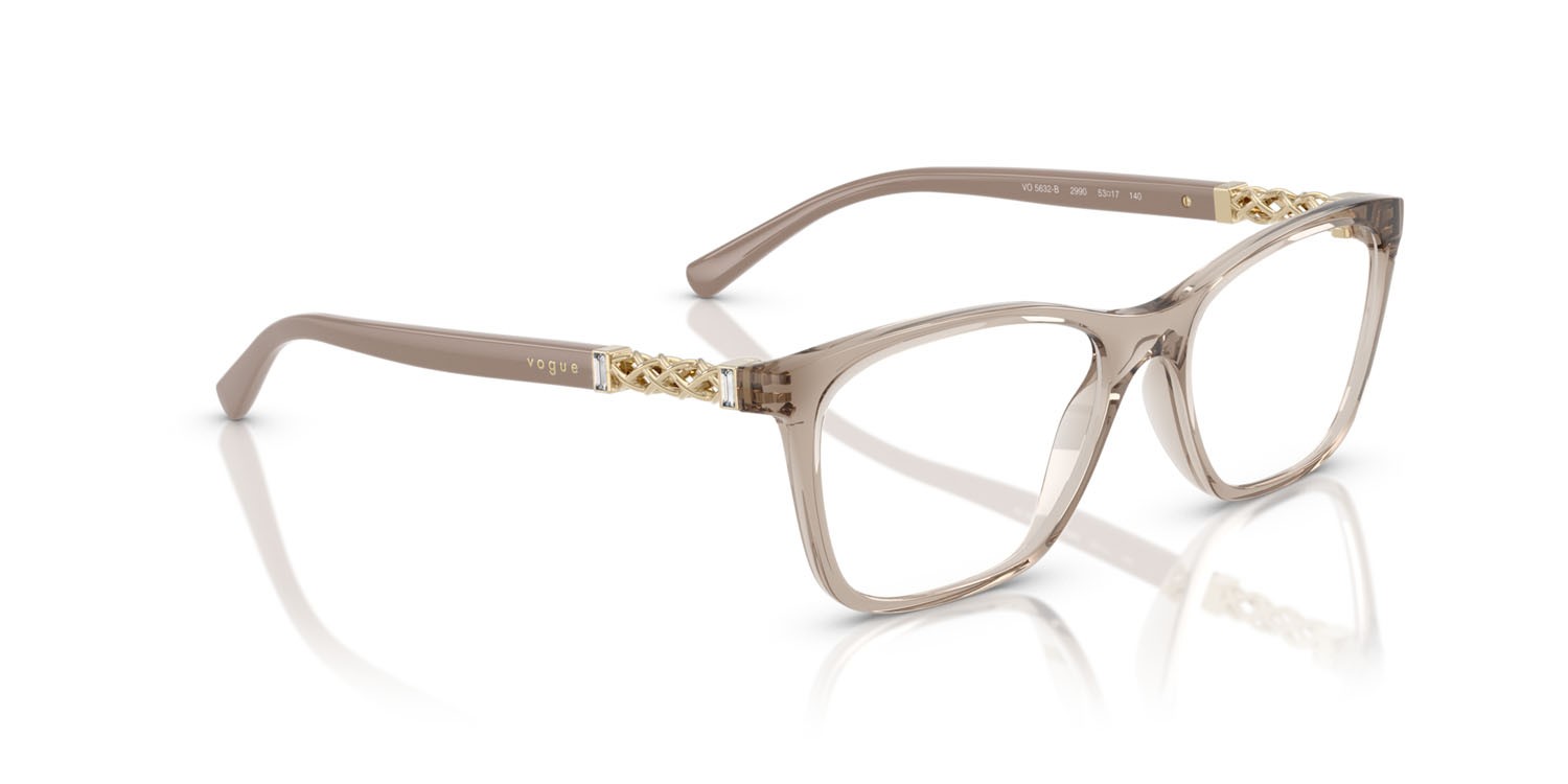 Eyeglasses Vogue VO 5632B (2990) color caramello trasparente shape square lenses lente demo